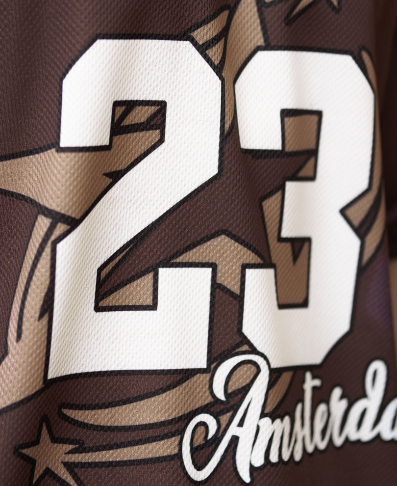 Brown Printed Jersey T-Shirt