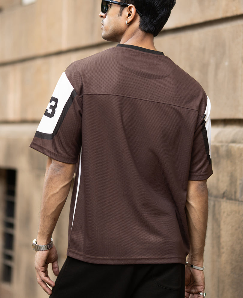 Brown Printed Jersey T-Shirt