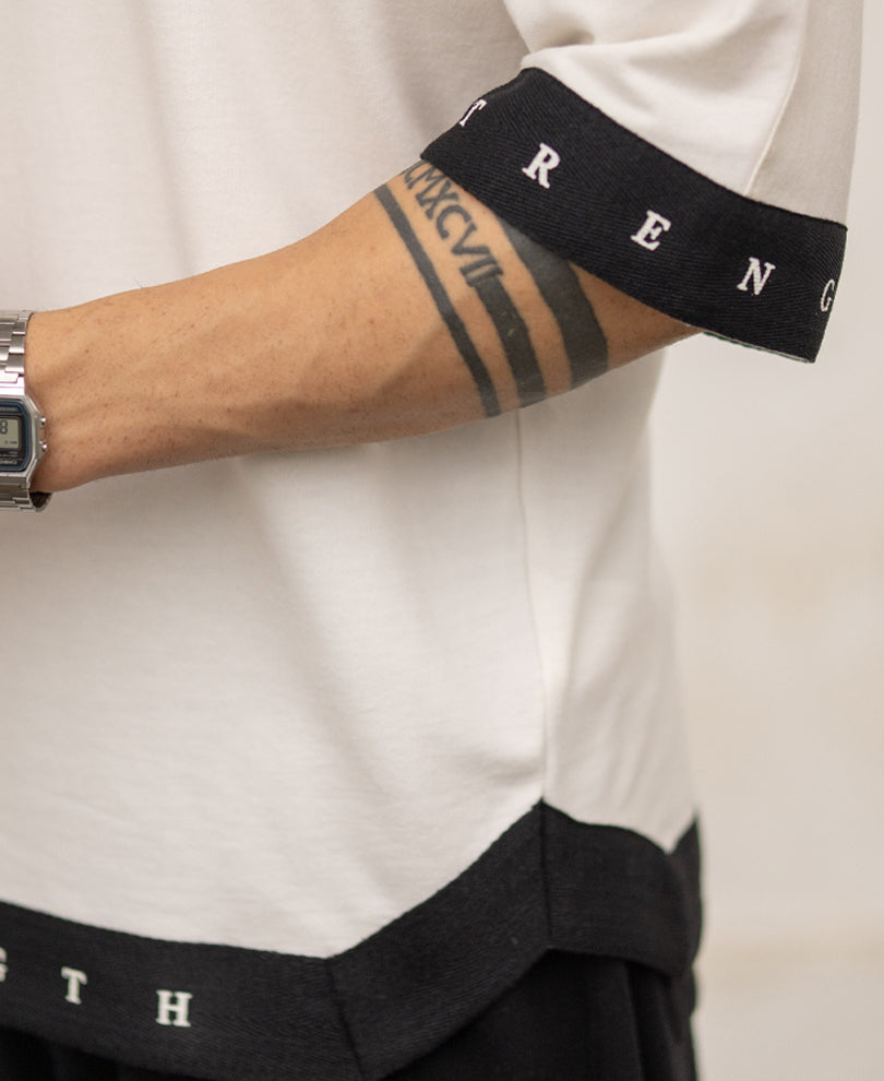 Off White Printed T-Shirt 100% Cotton