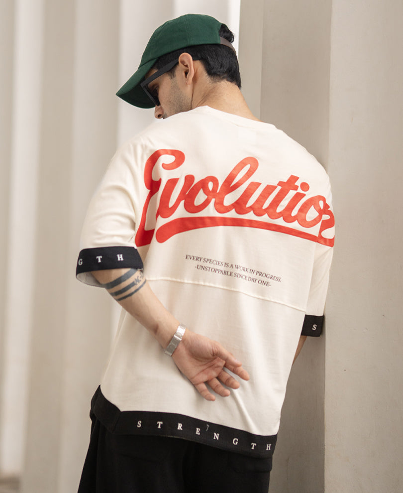 Off White Printed T-Shirt 100% Cotton